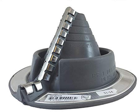 DEKTITE Rundbodenrohr-Blinkstiefel: #801 (RF801G) Retrofit (graues EPDM-flexibles Rohr, blinkendes Dektite (für Außendurchmesser-Rohrgrößen 1,9 cm – 6,5 cm) ~ Dachheber Rohrmanschette ~ Rohrblinken