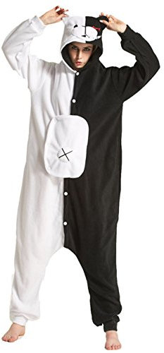 Yimidear Cosplay Pigiama, Adulto Donna Uomo Kigurumi Pigiama Animale Halloween Costume Attrezzatura (Monokuma, S)