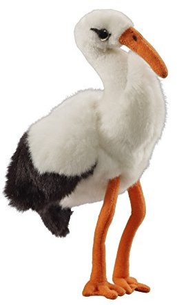 Bauer Spielwaren Blickfänger Glitter Storch Plüschtier: Kuscheltier aus softem Plüsch, ideal zum Verschenken, 25 cm, schwarz-weiß (14257)