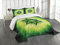 ABAKUHAUS Blatt Tagesdecke Set, Esoteric Mystical, Set mit Kissenbezügen Waschbar, für Einselbetten 170 x 220 cm, Lindgrün