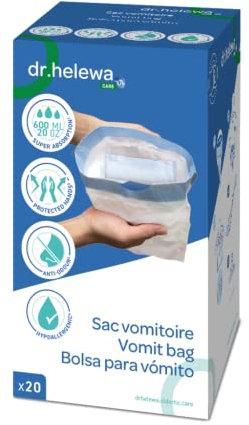 80 Beutel für Erbrochenes mit geruchshemmendem Gelierpad. Geruchsstop für maximale Hygiene.