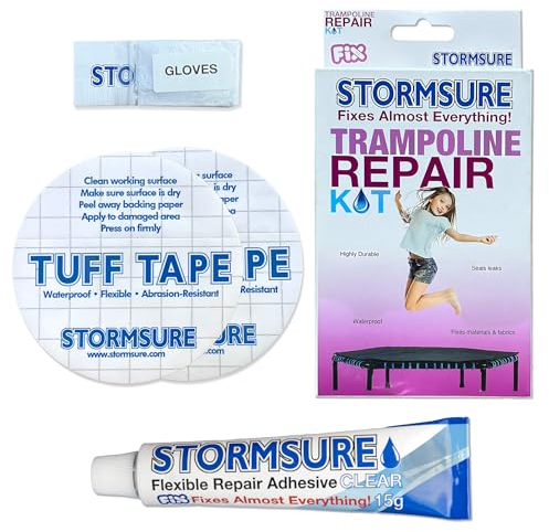 Stormsure Trampolin-Reparaturset - Führen Sie Extrem Starke, Flexible und Wasserdichte Reparaturen an Ihrer Trampolinmatte Durch