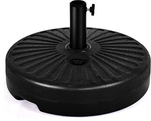COSTWAY Poids de Pied pour Parasols en Plastique à Remplir de l'eau 23L, 51X13CM Type Croix avec Poignée pour Jardin, Terrasse, Balcon Noir