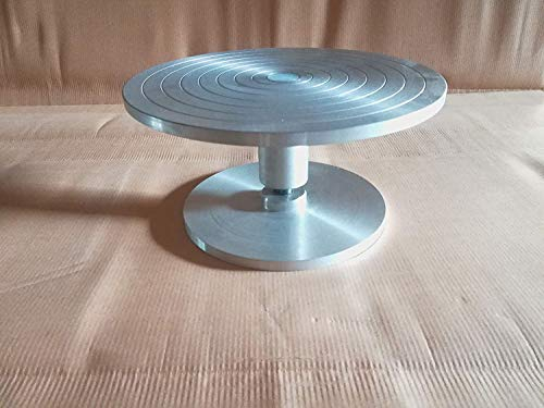Tornio per decorazione girella da tavolo, disco ruota da vasaio con cuscinetti modellare e decorare ceramica dolci (26 cm)