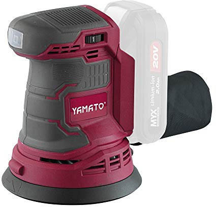 Yamato 7200360 Levigatrice orbitale 20 V. Senza Batteria (Solo Corpo), Cranberry