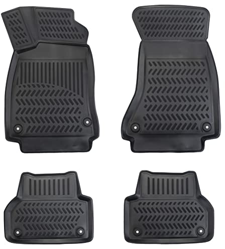 Elmasline 3D Gummimatten Set für Audi A4 (B8) 2007-2015 | Fußmatten mit extra hohem Rand | Zubehör