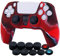 YoRHa Housse Coques Autocollants en Silicone Skin Cover pour PS5 Dualsense Manette (Rouge camouflage) x 1 avec Prises de pouce x 10