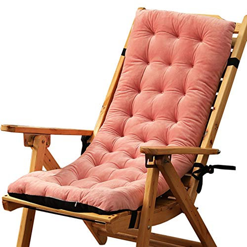 WZLL Sitzkissen Hochlehner, Drinnen Draußen Lounger Kissenauflagen Verdicken Schaukelstuhl Kissen Auflage rutschfest Kristallsamt, for Essstühle, Bürostuhl, Terrassenstuhl (Color : Water-pink, Size