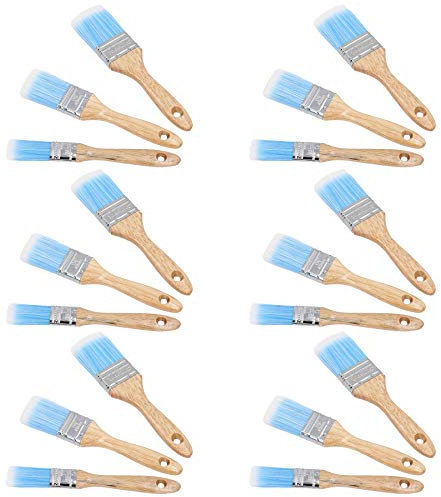 Lot de 18 pinceaux de peinture synthétiques pour décoration 25 mm - 50 mm de largeur