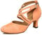 MINITOO Women Dance Shoes Closed Toe Party Evening Wedding Pumps with Ankle Strap L457 Orange Yellow UK 5