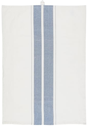 Geschirrtuch mit blauen und schmalen schwarzen Streifen von Ib Laursen