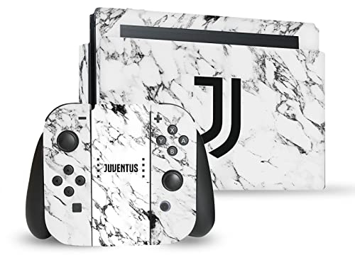 Head Case Designs Offizielle Juventus Football Club Marmor Weiss Kunst Matte Vinyl Haut Gaming Aufkleber Abziehbild Abdeckung kompatibel mit Nintendo Switch Console & Dock & Joy-Con Controller Bundle