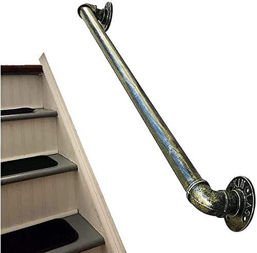 XINLEE Industrielles Schmiedeeisen-Rohr-Geländer-Treppen-Handlauf, Antik-Messing-Metall-Treppengeländer, Außen-Innentreppen-Veranda-Deck-Handlauf,350cm