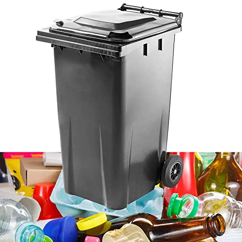 Wheelie Bin Grey Large 240 Litre Standard Size Household Bin Including Rubber Wheels & Lid