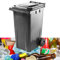 Wheelie Bin Grey Large 240 Litre Standard Size Household Bin Including Rubber Wheels & Lid