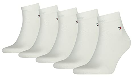 Tommy Hilfiger Herren Quarter Socken Strümpfe 5P 39, 42, White