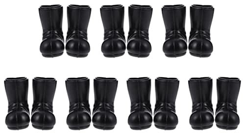 Toyvian 7 Paar Mini- Weihnachtsmann- Stiefel Miniatur- Weihnachtsmann- Schuhe Mini- Puppenschuhe Weihnachtsmann- Stiefel Puppenhausdekoration Mikro- Landschaftsornamente