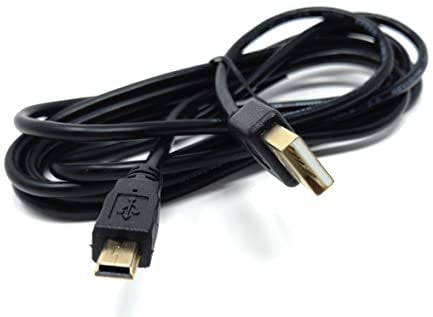 2m, Mini USB to USB 24AWG 2.0 Hi-Speed 2.0 A-Male to Mini-B 5pin Cable Power & Data Lead (6.5ft, Black Gold Connectors)