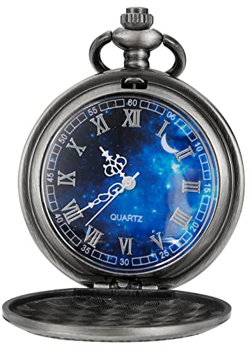 Tiong Taschenuhr mit Gravur To My Son, klassisch, Vintage, Quarz, Taschenuhr mit Kette, für Sohn, Geburtstag, Weihnachten, Geschenke, Son-Grey, Vintage-Stil