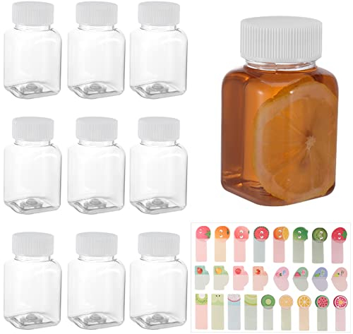 FANTESI 9 Pcs 3.5oz/100ml Ginger Shot Bottles With Lids Juice Shot Bottles Plastic Leak-proof Shot Bottles Reusable Shot Bottles For Smoothie,Juice,Ginger,Beer