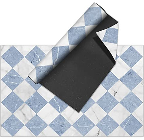 VINILIKO Design Vinylteppich, hydraulisch, 100 x 160 cm, für drinnen und draußen, rutschfest, wasserdicht, waschbar, Fliesen, Verschiedene Größen, Vinyl-Teppich, Wohnzimmer, Terrasse