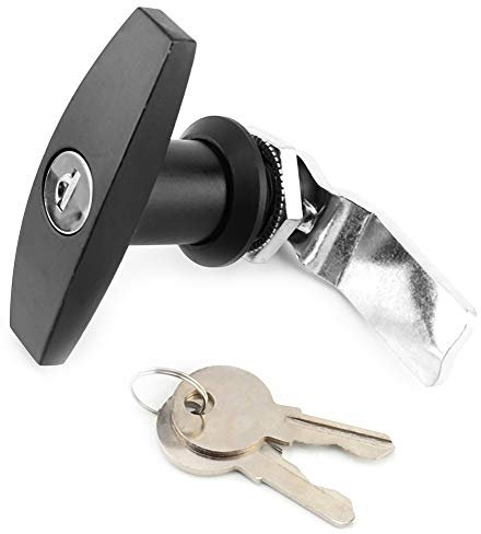 Wohnmobil-Türschloss T-Griff, Anhänger-Heckbefestigung, T-Griff-Schloss, Werkzeugkasten, Garagentorschloss mit Schlüsseln für Wohnwagen-Überdachung (Schwarz)