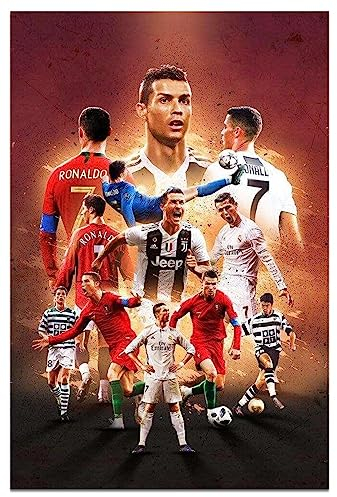 Cr7 Cristiano Ronaldo Fußballer Wandkunst-Poster auf Leinwand, Kunstdruck, Bild, Wohnzimmer, Wandbild, Schlafzimmer, Dekoration, Gemälde, modische Wanddekoration für Fitnessstudio, Fußball, Club, Fan,
