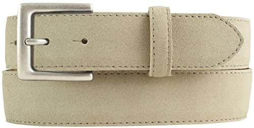 BELTINGER Gürtel aus Veloursleder 3,5 cm | Velour-Ledergürtel für Herren 35mm | Wildleder-Gürtel mit antik-silber Gürtelschließe
