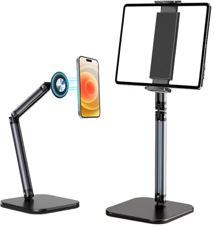 Kaishuai Tablet terung magnetisch,ipad ständer,Handy Halterung Magnet für handyhalterung Tisch mit Handy Kompatibel,iPad Mini,Pro,iPad Air und die meisten Tablets Stand-Schwarz