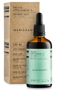 Salbei (Salvia Officinalis L.) Alkoholfreie Urtinktur – flüssiger Extrakt – Tropfen – 100 ml – Nahrungsergänzungsmittel – Marishanti – 100% natürlich und vegan