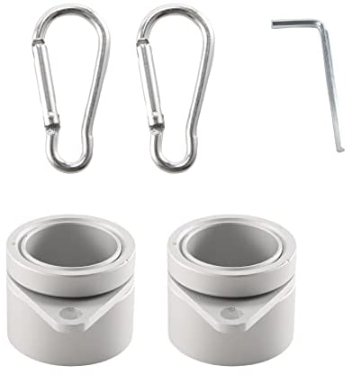 Wanjorlay 2 StüCk Fahnen Mast Ringe Anti Wrap Fahnen Mast Clips Schwenkbar 360° Drehbare Fahnen Mast Fahnen Befestigung Ringe 1