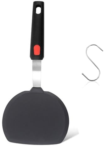 Spatule à crêpes en silicone, large spatule en silicone avec poignée allongée, spatules de cuisson résistantes à la chaleur de 315,6 °C pour ustensiles de cuisine antiadhésifs, grands ustensiles de