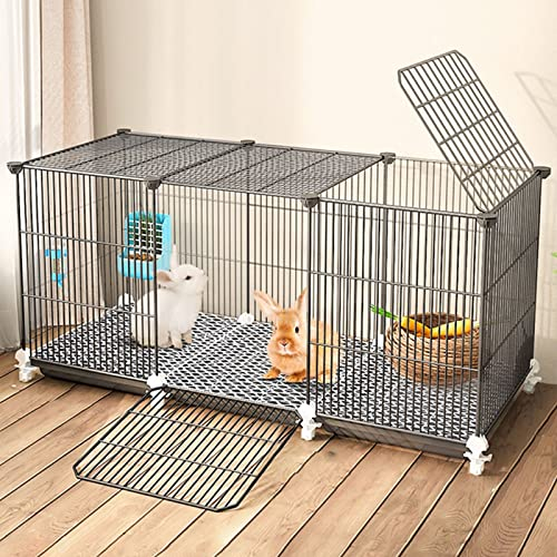 WYRMB Meerschweinchenkäfig, Hasenkäfige, Kleintierkäfig, Faltbarer Kaninchenkäfigstall mit ausziehbarem Tablett und Rollenplattform für Frettchen, Chinchilla – Weiß (109 x 39 x 40 cm)