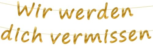 ALEGRE® Wir Werden Dich Vermissen Banner, Abschiedsparty Deko Girlande, Gold Glitzer Abschieds Party Deko, We Will Miss You Deko für Ruhestand Deko Abschied Kollegin Jobwechsel Abschluss Deko