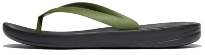Fitflop Herren Iqushion Ergonomische Zehentrenner, Black Leaf Green, 42 EU