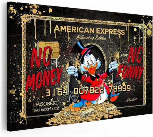 Artmazing | Dagobert Duck Bild Bunt | S-Art Bilder Modern | Leinwandbild XXL für Wohnzimmer | Wandbild Deko | Buntes Poster für Wand