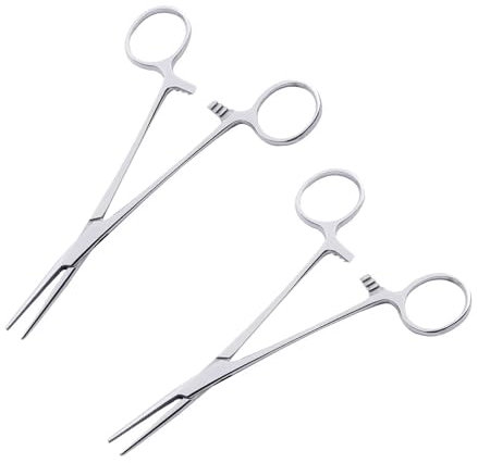 2-Stück Piercing Zange,Piercing Kugel Aufdreher,Arterienklemme Werkzeug,Piercing Zange für Kugeln,Piercing-Ball-Greiferwerkzeug,Medizinische Chirurgisch Piercingzange Nähen Tool Set,für Dental Klemme