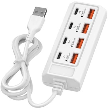 Qsvbeeqj Adaptateur de charge à 8 ports - Multiprises - Station de charge USB - Adaptateur de prise électrique
