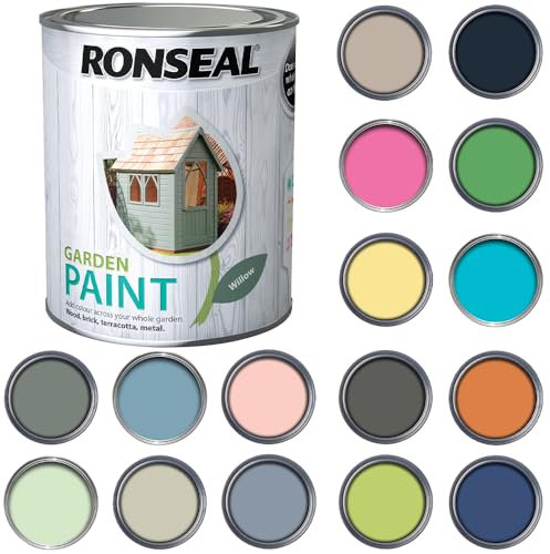 Q&H Garden Paint 750ml - Exterior Wood Paint - Waterproof & Weatherproof Outdoor Furniture Paint Tin - Long Lasting Fence Paints Matt Finish - Sheds, Benches, Woods, Stones Paint (Willow)