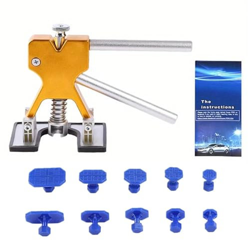 Dellen Reparatur Professionelle Auto Dent Puller Dent Remover Auto Körper Saugnapf Paintless Reparatur Kit Auto Dent Removal Tool Kits Auto Werkstätten Auto Ausbeulwerkzeug Set(Puller with 10 Tabs)
