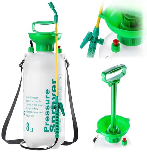 KADAX Spruzzatore a pressione da 8 l, flacone spray, spruzzatore a pressione, spruzzatore a pompa, spruzzatore da giardino, spruzzatore per piante, spruzzatore per erbacce, bottiglia per fiori