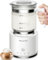 Milk Frother, Morpilot Montalatte Elettrico in Vetro, 4 in 1 Funzione, Bello da Vedere, Capacità 250ml Cappuccino o 500 ml Latte Caldo, Design Diviso, Bianco