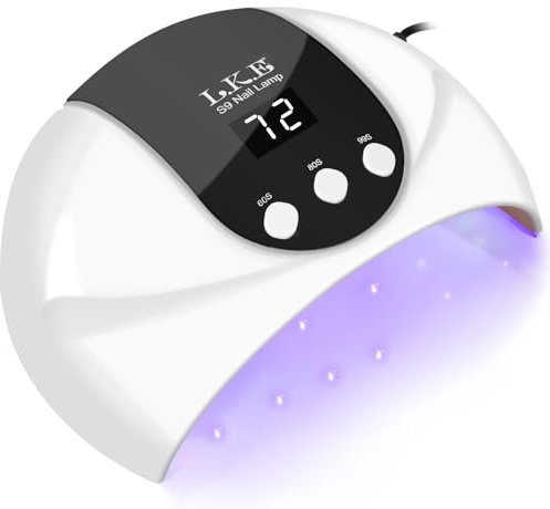UV Nail Lamp, Nail Dryers 54W UV Lamps for Gel Nails Curing Lamp Nail UV Lamp Led Nail Lamp with 3 Timer, Auto Sensor, LCD Screen, USB Plug Gel Nail Curing Lamp, UV Led Gel Nail Lamp for Home Salon