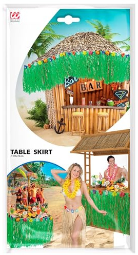 W WIDMANN MILANO Party Fashion - Tropische Tischdeko | Tischrock mit Blumen für Hawaii-, Sommer- und Strandpartys