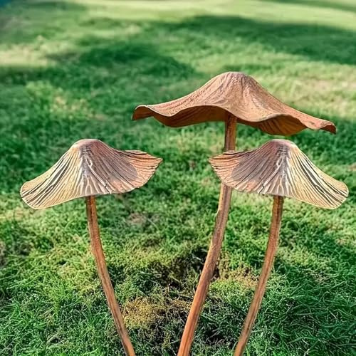 Zecnaud Rost Pilze Gartendeko, Rost Pilze Deko Outdoor Draußen Gartenstecker Roststecker Fliegenpilze, Metall Edelrost Pilzes Gartenstecker Deko für Innen & Außen Garten Dekoration