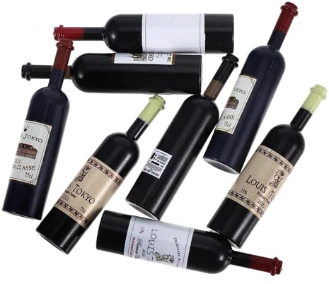 WEKAMOS 12 Bouteilles de Vin Rouge Miniatures Décoratives Assortiment Coloré pour Accessoires de Scène