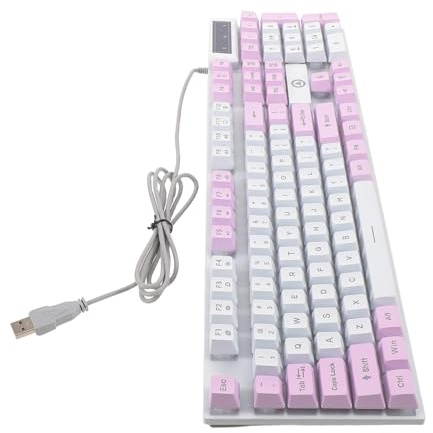 DIYEAH Clavier Mécanique RGB Filaire 104 Touches ABS Molette Multimédia | Portable, Saisie Ergonomique, pour Bureau et Sessions de Jeu Tardives, Format Adapté aux Gamers au Quotidien