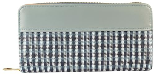 Cham Cham Geldbörse für Damen aus Kunstleder in Blau, Geldbeutel mit Reißverschluss in 10 x 19 x 3,8 cm