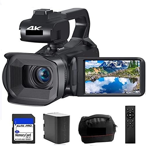 Vlogging Camera, 64MP Digital Video Camera For Photography Full 4K 60FPS Vlog Camcorder Live Stream Webcam Auto Focus Video Recorder(No SD Card,Standard)