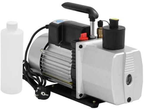 2-Stufige Vakuumpumpe 100 L/Min Aluminiumgehäuse 220 V 50 Hz für Klimaanlage Klimagerät Wartung und Reparatur mit Ölschauglas und Tragegriff für Kühlung und Kältemittelbefüllung